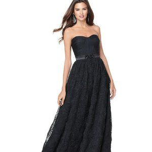 Adrianna Papell Pleat Bodice Rosette Ball Gown-Size 10